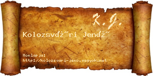 Kolozsvári Jenő névjegykártya