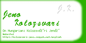 jeno kolozsvari business card